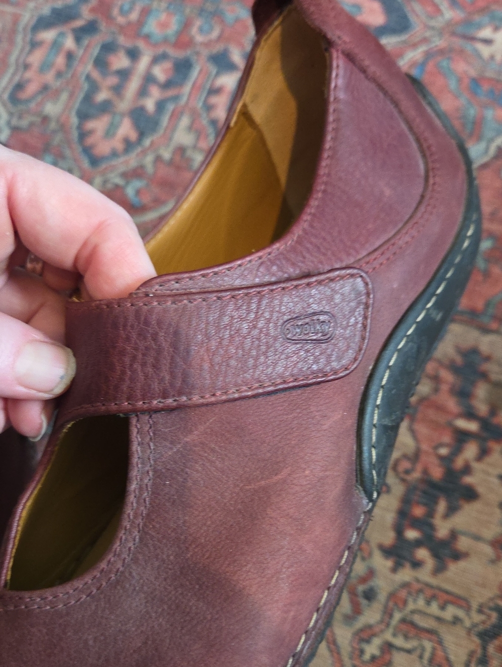 Wolky Comfortable Women's Mary Jane Leather Shoes in Burgundy Size 40 - Picture 3 of 10